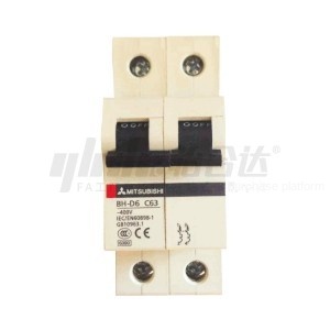 Mitsubishi miniatűr megszakító BH-D6 sorozat 2 pole (1 n) névleges feszültség ac 230v/400v névleges áram 10a